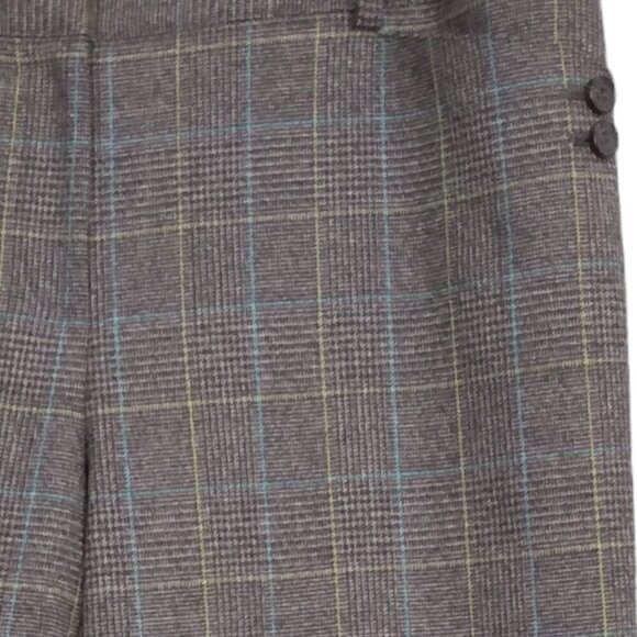 Talbots | Career Wool Stretch Gray Plaid Crop Capris Wide Leg |  Size 12P - Picture 2 of 8
